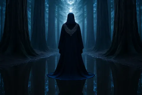 Single Deep Navy Blue Abaya