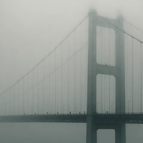 Several Tiny Figures Traverse the Immense Span