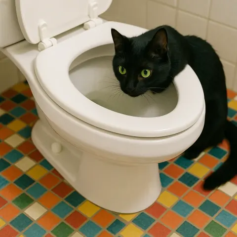 Black Cat with Green Eyes Peers