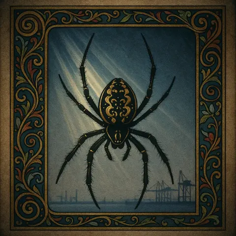 Black and Gold Garden Spider in the Book of Kells