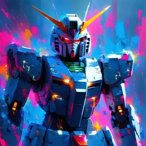 Cinematic Graffiti of an Anime Gundam