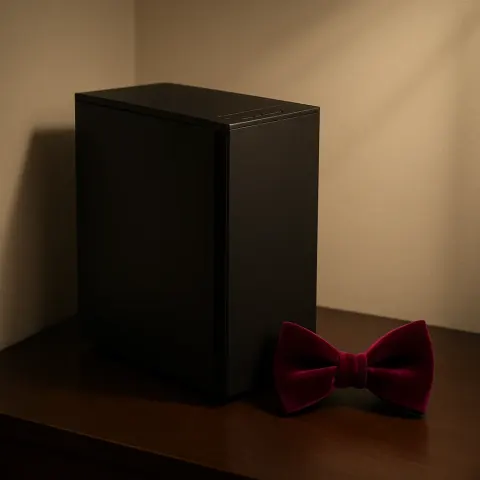 Sleek Black Computer Tower with Clean