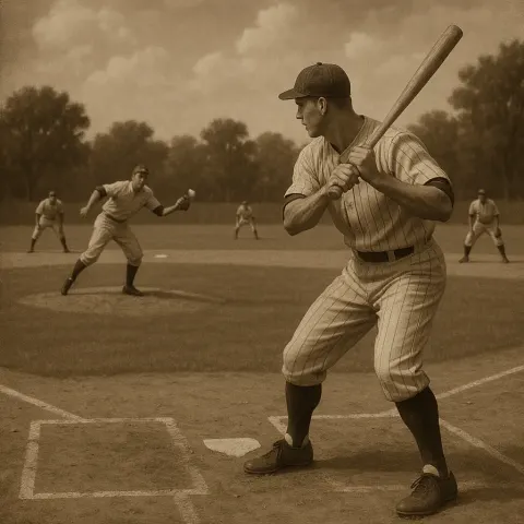 Vintage Sepia Photograph Captures a Charged Scene on the Baseball