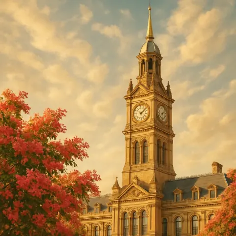 Nestled Beneath a Sky Brushed with Golden Tones