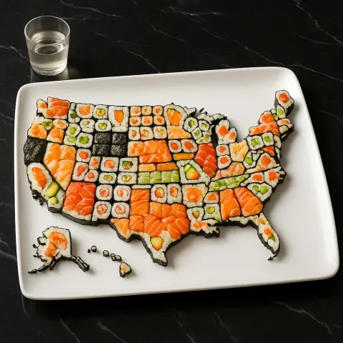 On a Sizable Square White Platter