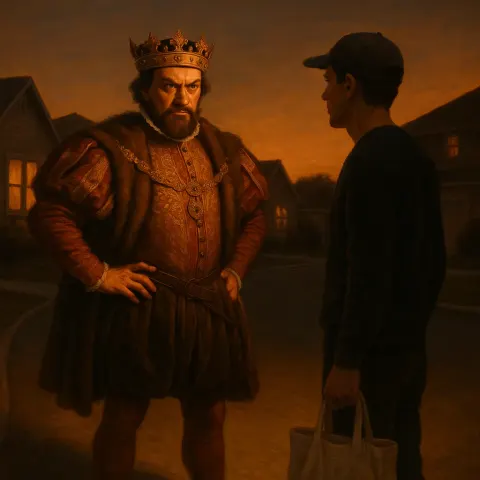 Renaissance-clad Ruler with a Fierce