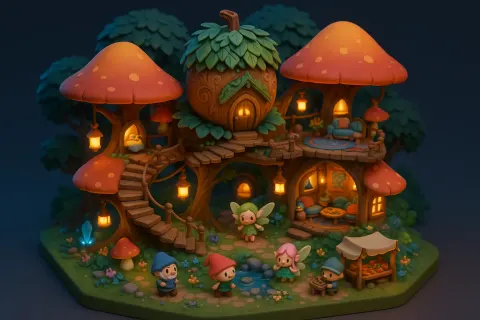 3D Miniature in a Chibi Art Style