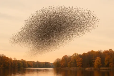 Thousands of Migrating Birds Form a Massive