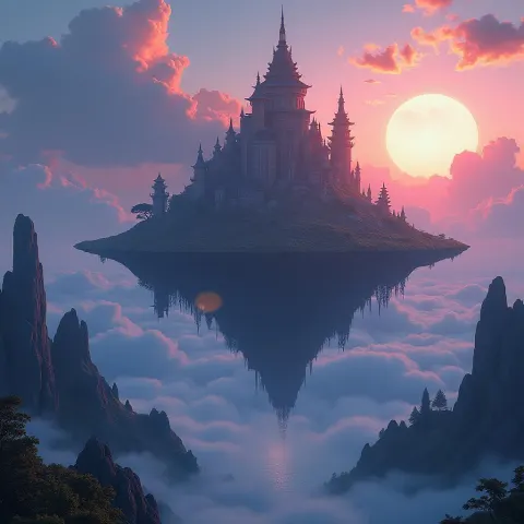 Floating Islands in Ghibli Flavored 3D Fantasy