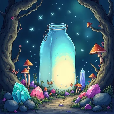 Glowing Milk Carton in a Magical Refrigerator