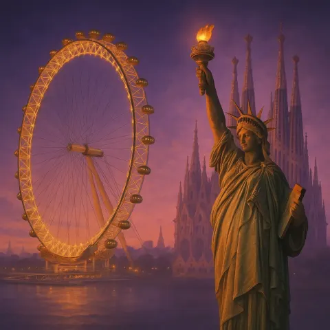 Imagine a Fantastical Scene Where the London Millennium Wheel Shimmers