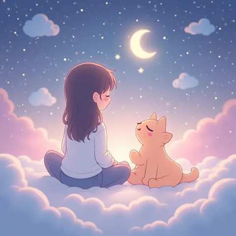 Dreamy Pastel Sleep Meditation Animation Loop