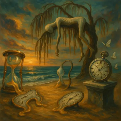 Evocative Oil Painting Depicts a Surreal and Dreamlike Ocean Scene
