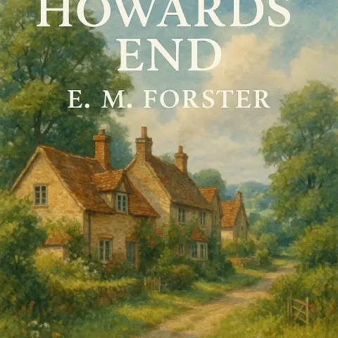 Countryside Scene Featuring Quaint English Cottages Surrounded by Greenery