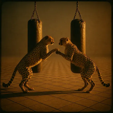 Symmetrically Reflected Cheetah