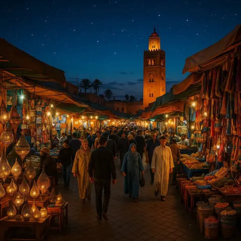 Lively Night Market in Marrakech Comes Alive