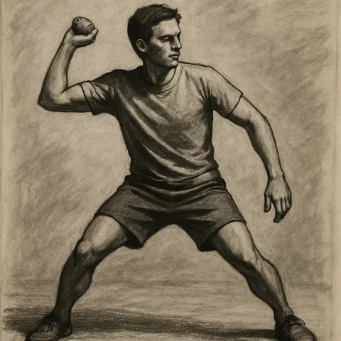 Individual Captured in a Moment of Intense Focus Stands