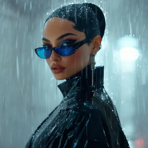 Rain Drenched Art Deco Portrait of Sade