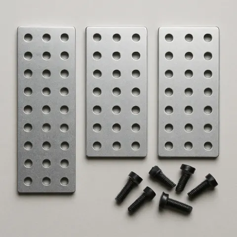 Three Rectangular Metal Plates