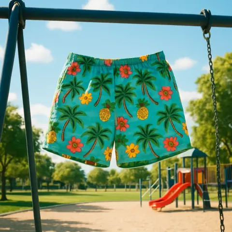 On a Sunny Afternoon in a Community Playground Park