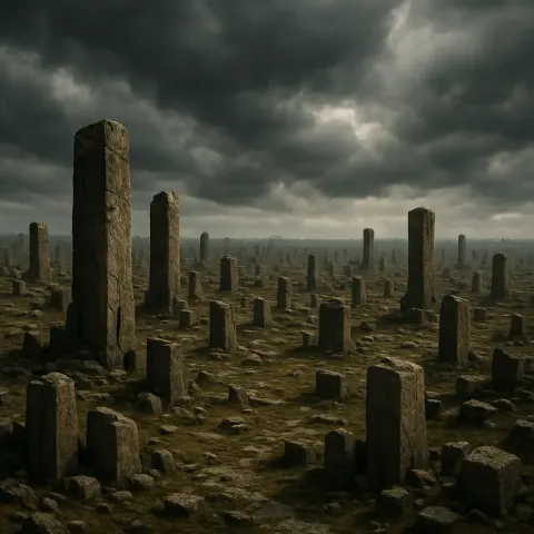 Countless Crumbling Stone Monoliths
