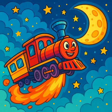 Vibrant Illustration of a Train