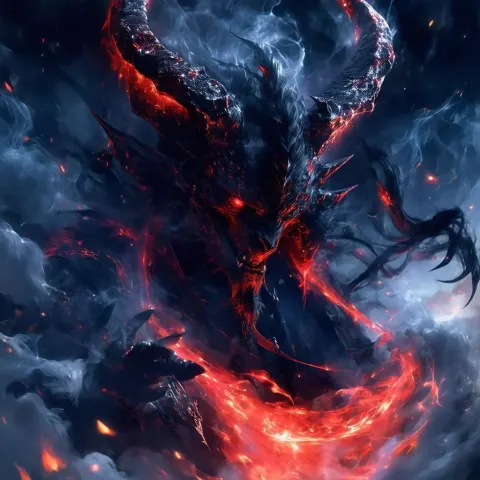 Smoke Wreathed Anime Demon Casting Dark Magic
