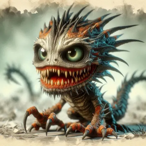 Hyper Realistic 3D Menacing Zombie Dragon Close-Up