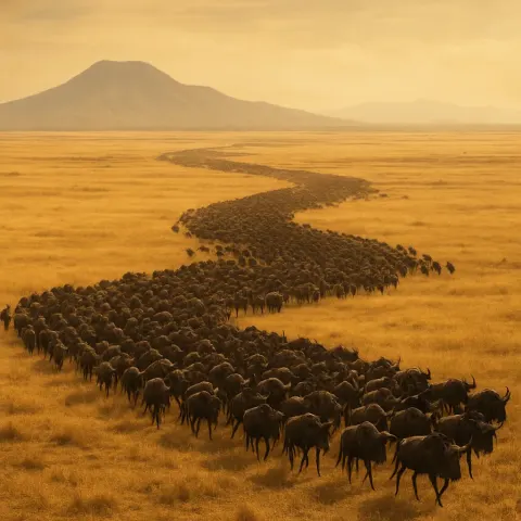 Vast Herd of Wildebeest