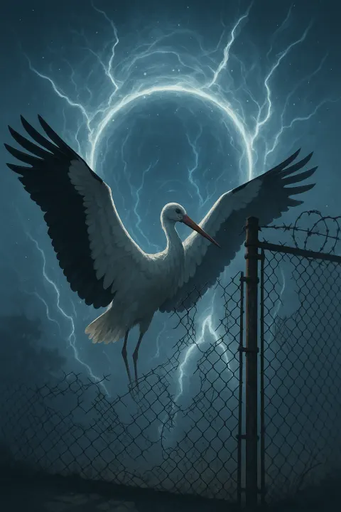 Two Distinct Elements—a White Stork