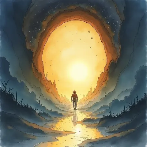 Ink Wash Portal Opening to the Multiverse