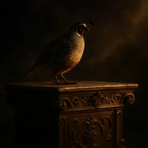 Lone Quail on a Mysterious