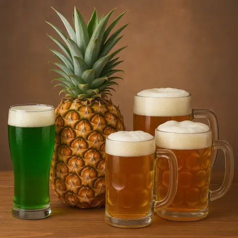 Place a Pineapple with a Single Green Beer Positioned