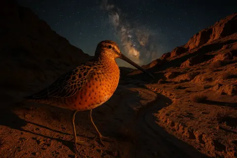 Breeding Dowitcher—showcasing Rufous-washed Underparts