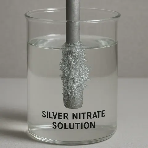 Glass Container Holds a Solution of Silver Nitrate
