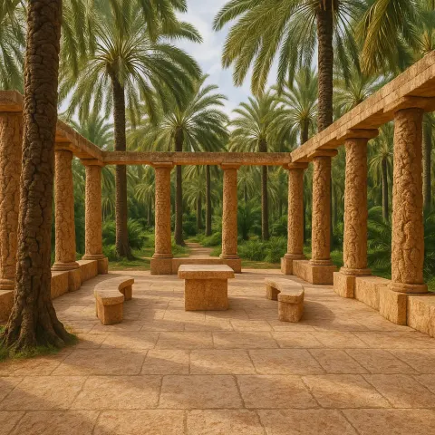 Within a Verdant Palm Grove