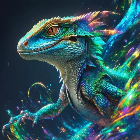 Iconic Manga Lizard With Shimmering Scales