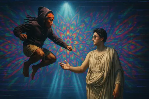 Figure Suggestive of Historical Lore and Mixed Heritage