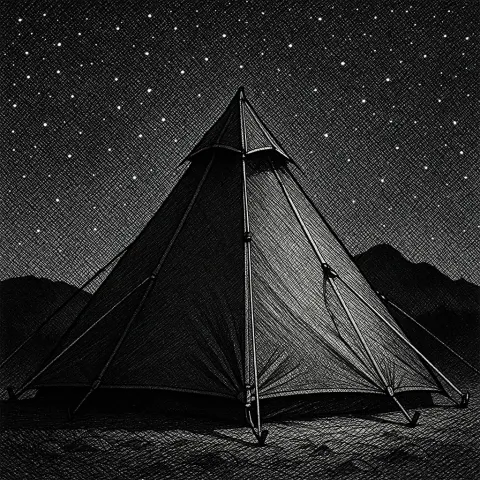 Single Stealth Grey Pyramid or Tipi Style Mountain Tent