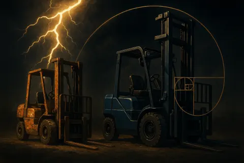Brilliant Forked Lightning Momentarily Electrifies the Night Sky