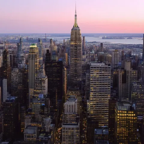 Downtown NYC Awakening at Textured Sunrise