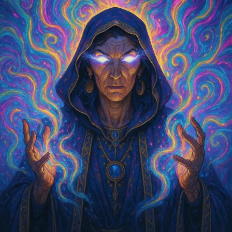 Captivating Psychic Entity Emanating Brilliant Psychic Energy