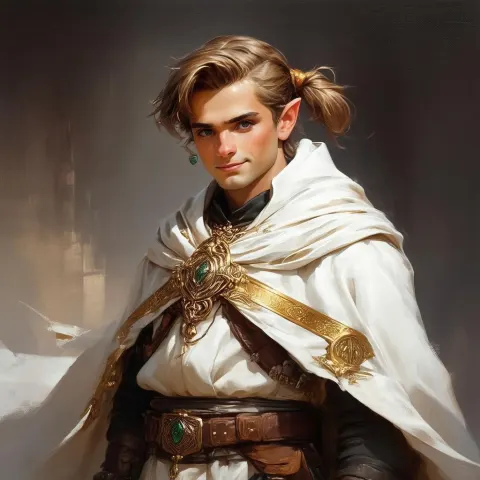 Halfling Cleric With Wry Smirk in Oil