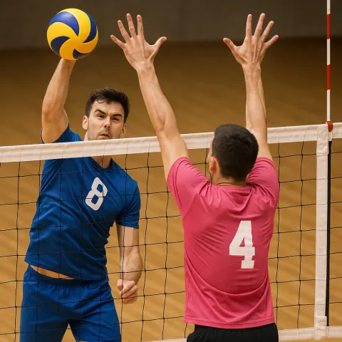 Volleyball Game Action Scene Showing a Player