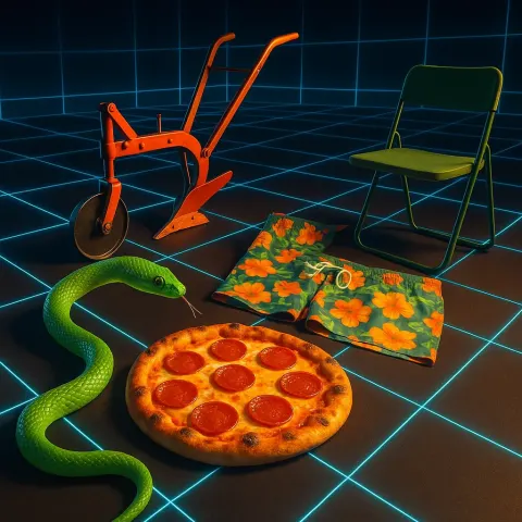 Within a Glowing Digital Cyberspace Defined by Neon Lines