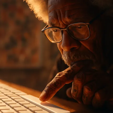 Elderly Innovator's Bespectacled Eye