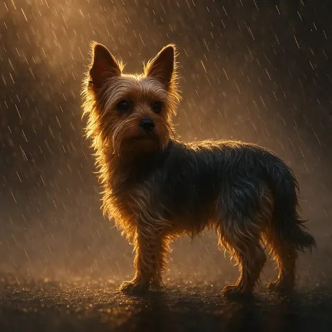 Single Yorkshire Terrier—its Compact Body