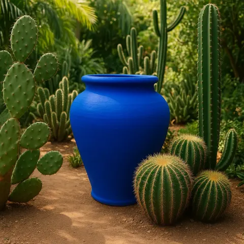 Vibrant Blue Clay Pot