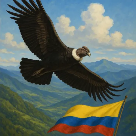Grand Condor Gliding Through the Colombian Heavens