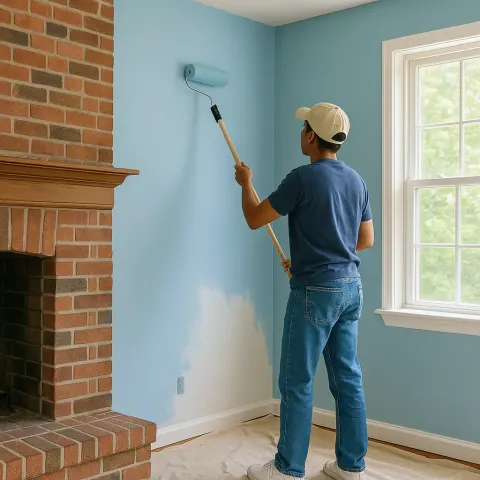 Person Painting the Walls of a Room